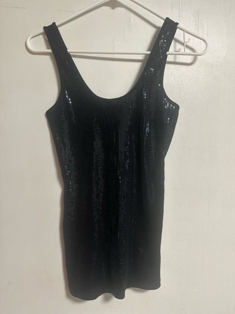 Express Black Sequin Tank Dress